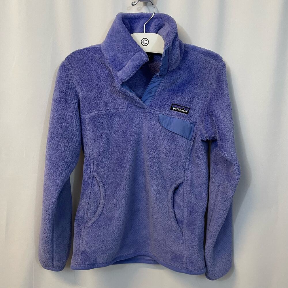 Patagonia Retool Snap Purple Pullover Kangaroo Pocket Sweater XS